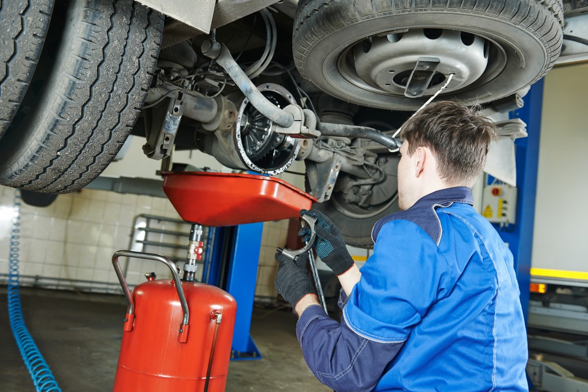 mechanic working on a vehicle